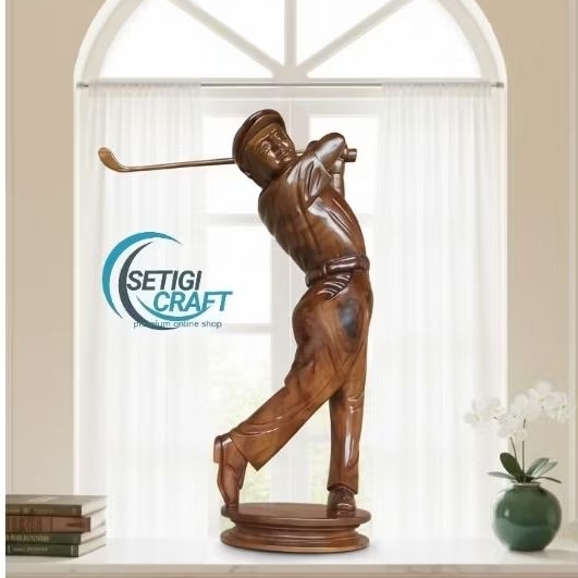 Hiasan Meja Hiasan Ruang Patung Kayu Patung Golf