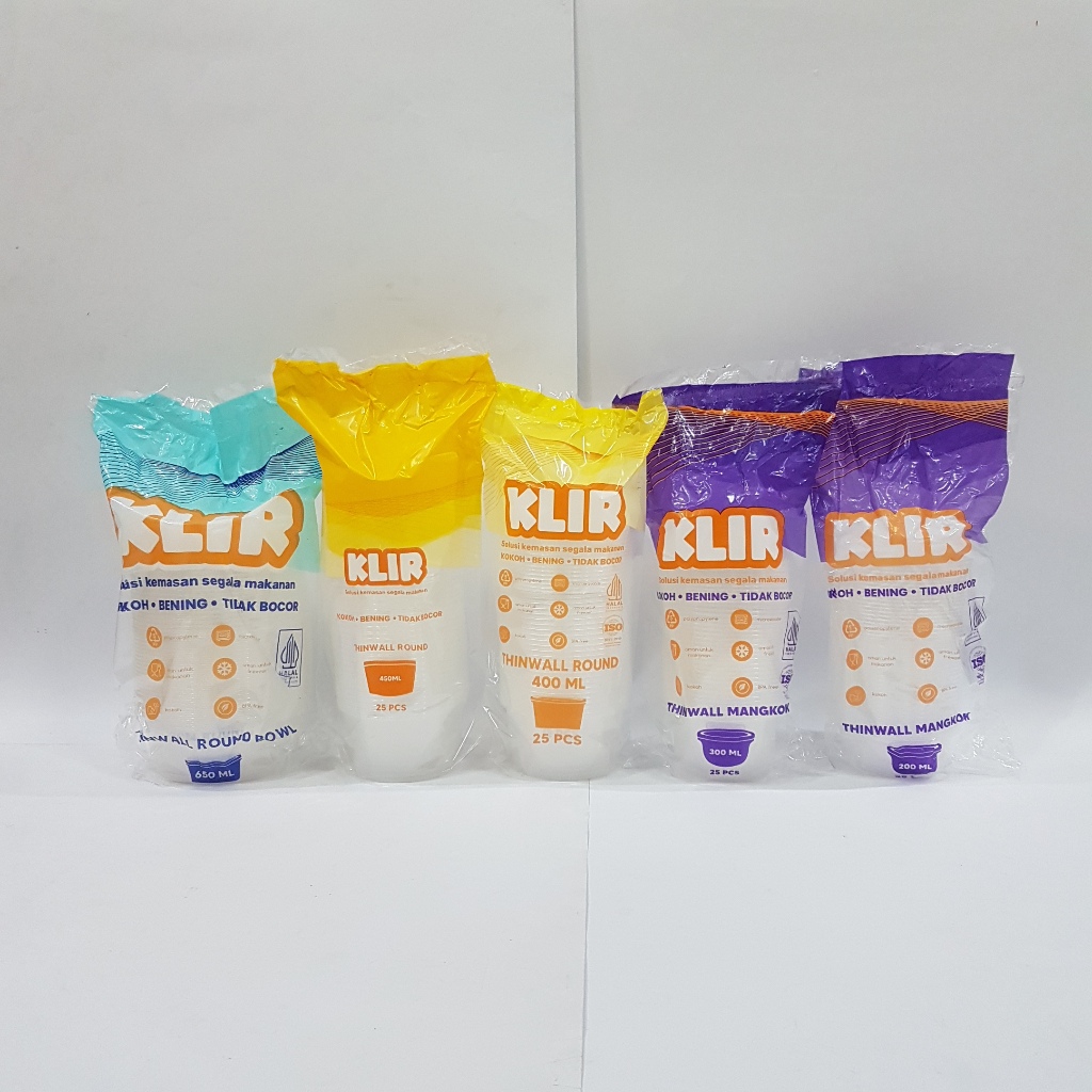 1 DUS GOJEK 500 pcs THINWALL 200ML 300ML 400ML 450ML 650ML BULAT MANGKUK PLASTIK BOWL TUTUP CUP PUDI