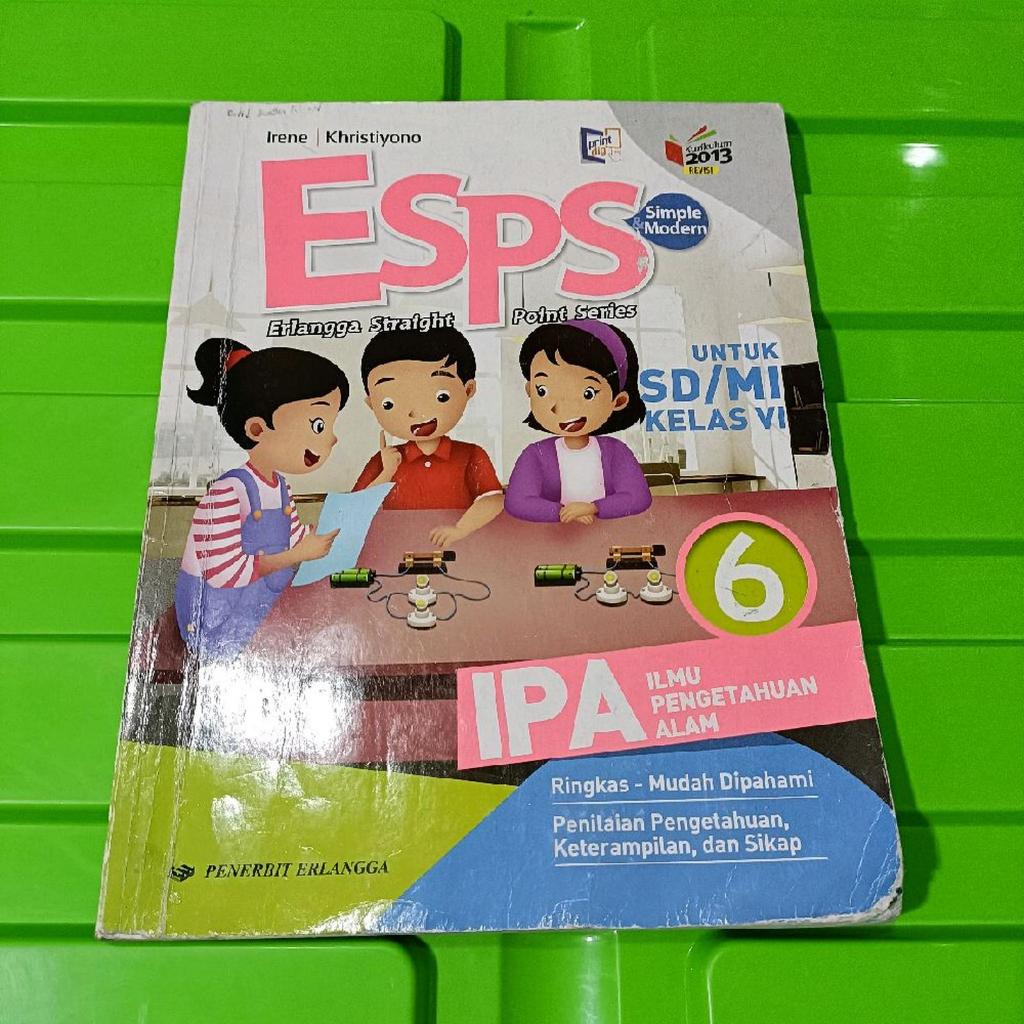 Buku IPA ESPS kelas 6 SD second bekas penerbit erlangga, buku sekolah anak SD bekas ESPS IPA kelas V