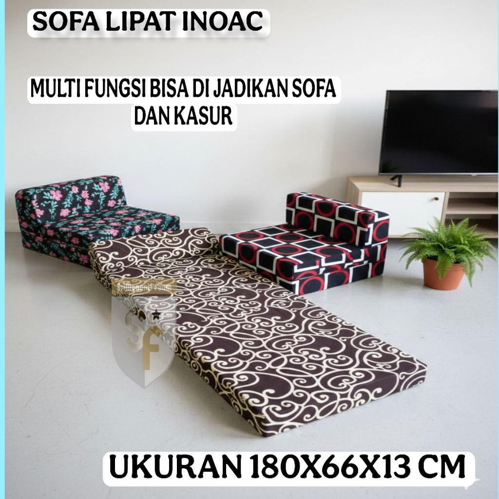Sofa lipat.sofa lipat inoac 180x66x13cm.sofa bad.kasur Inoac.forniture.ksur inoac.kasur busa inoac