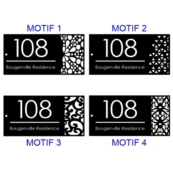 Nomor Rumah Akrilik LED 2 Layer Papan Nomer Rumah Acrylic Custom Motif