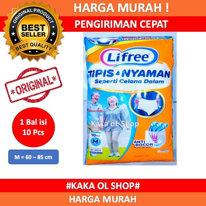 Lifree Pants Popok Celana Dewasa / Popok Dewasa Celana Ukuran M isi 10 Pcs