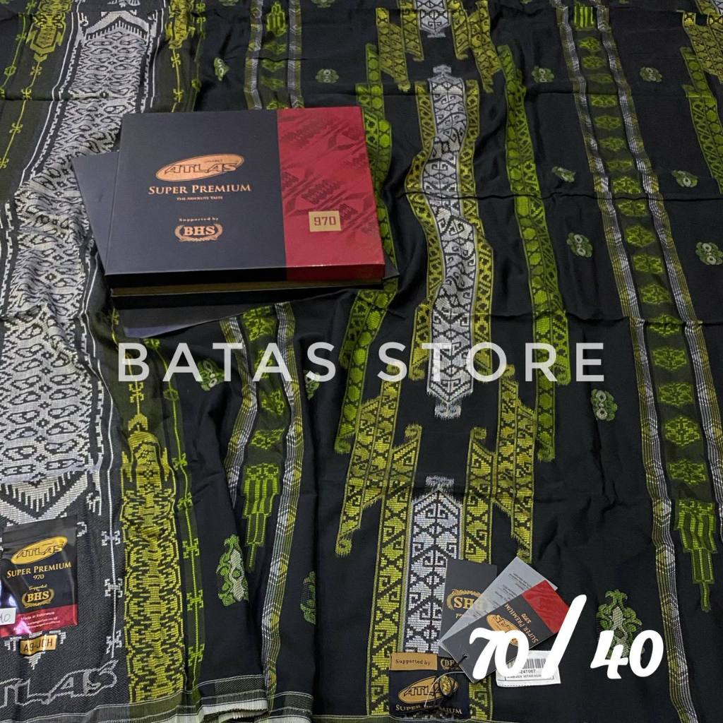 SARUNG ATLAS SUPER PREMIUM 970 SONGKET JAGUAR TIMBUL DAPAT PAPERBAG ORI 100%