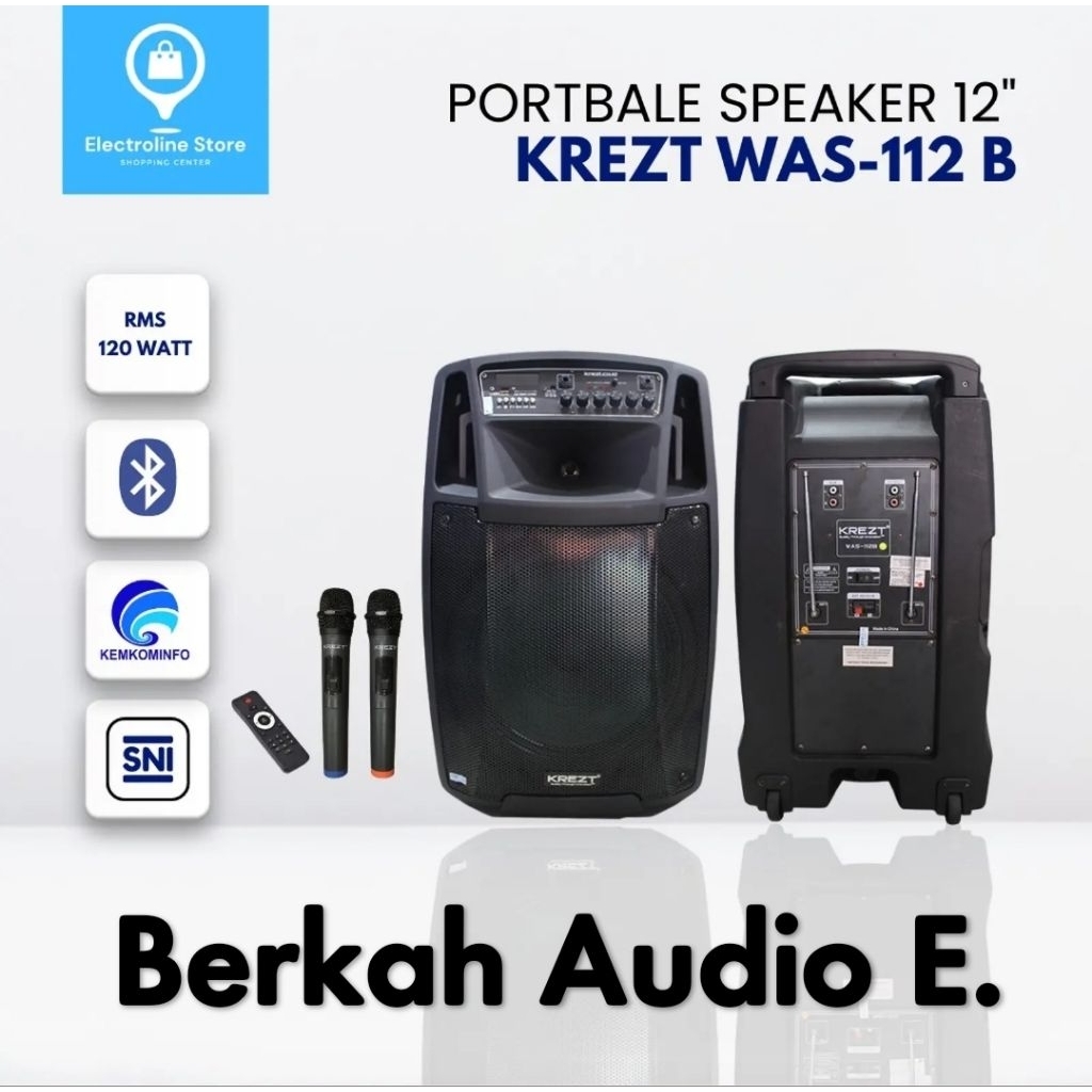 Speaker Aktif Portable Wirelles KREZT WAS 112B Original