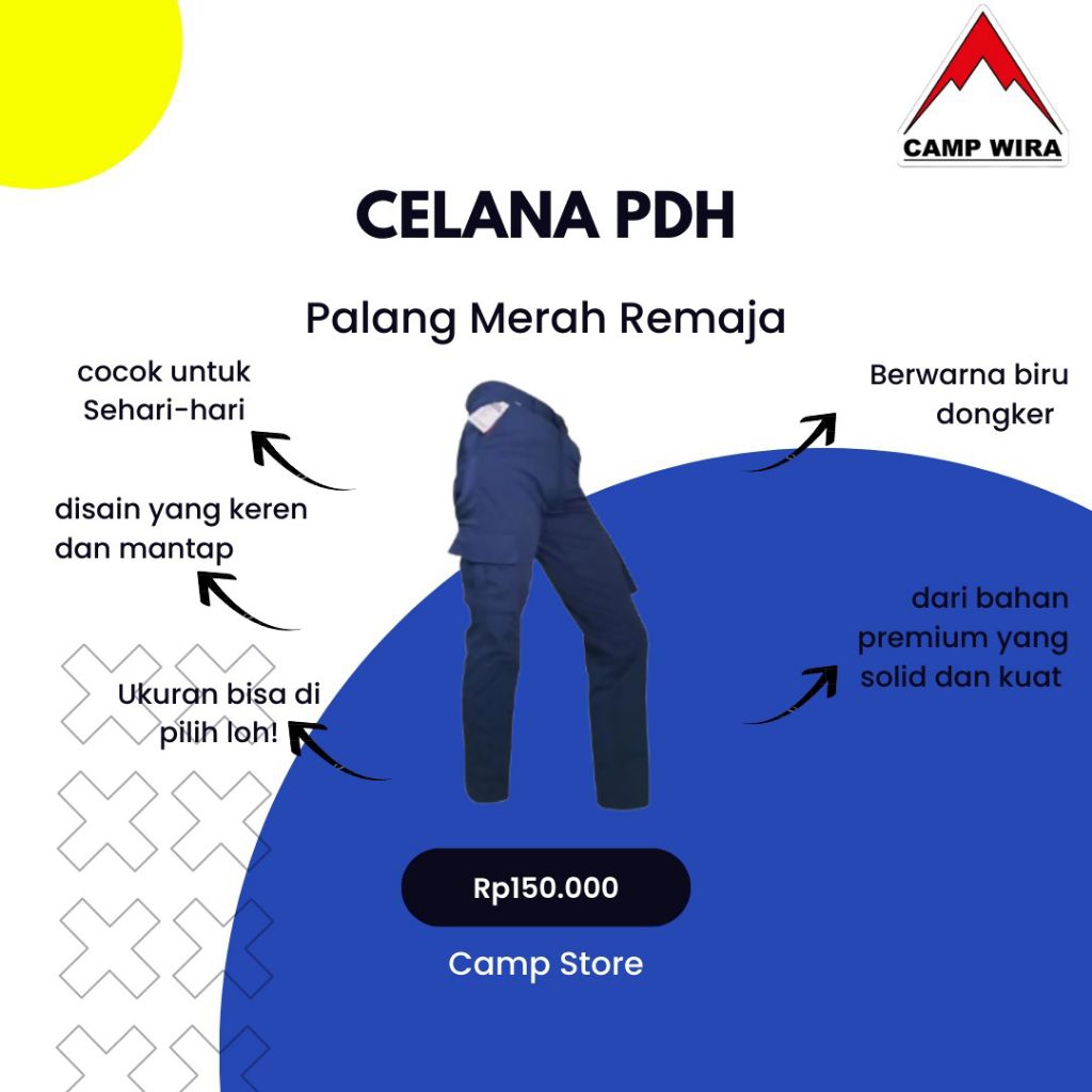 Celana PDH PMR (Biru Dongker)