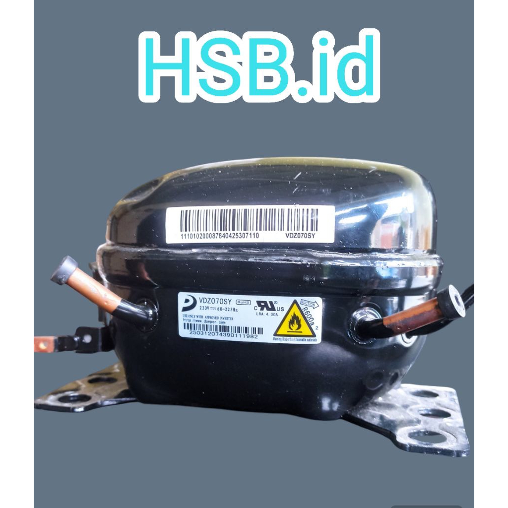 KOMPRESOR KULKAS SHARP 2PINTU VDZ070SY FREON R600A ORIGINAL PART SEGEL