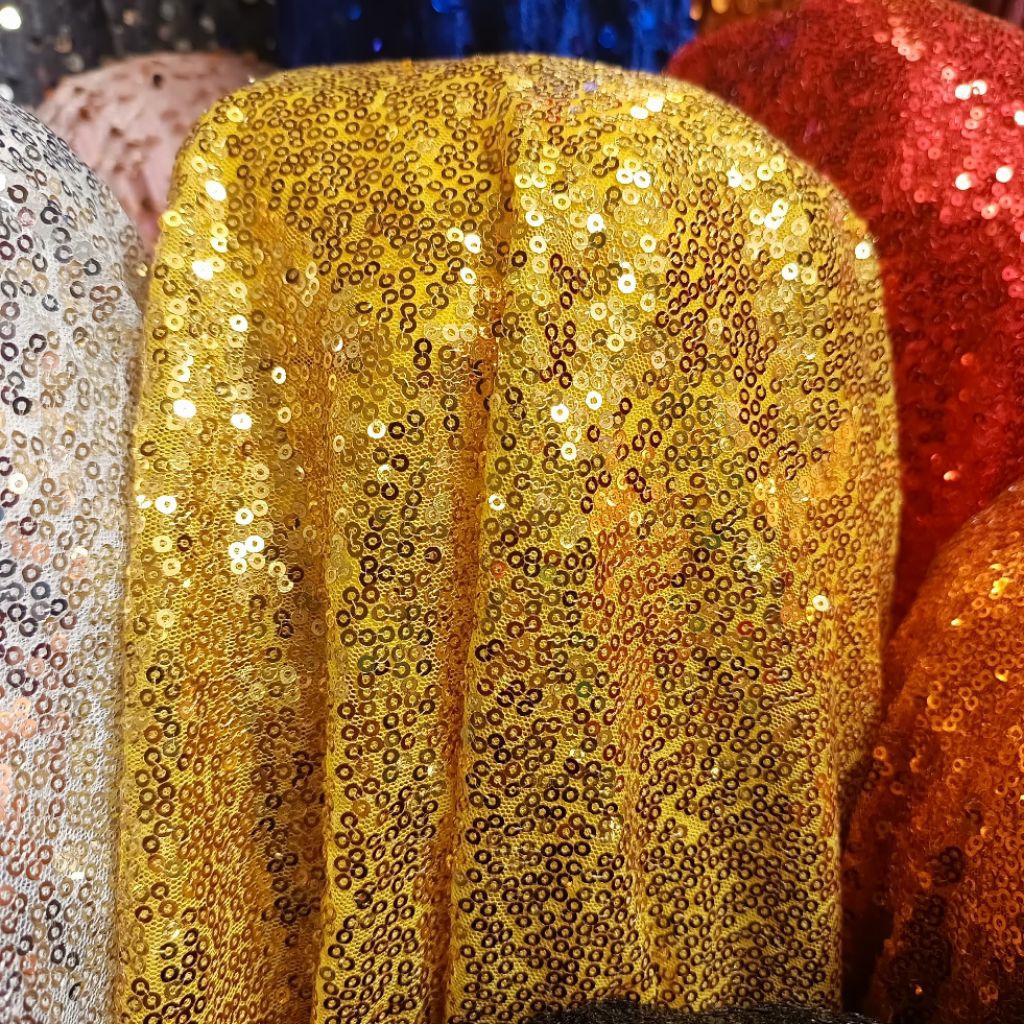 TermurahKain seribu payet/kain seribu payet full payet/tille payet seribu payet