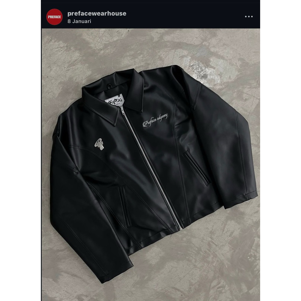 PREFACE Odyssey Leather Jacket Black