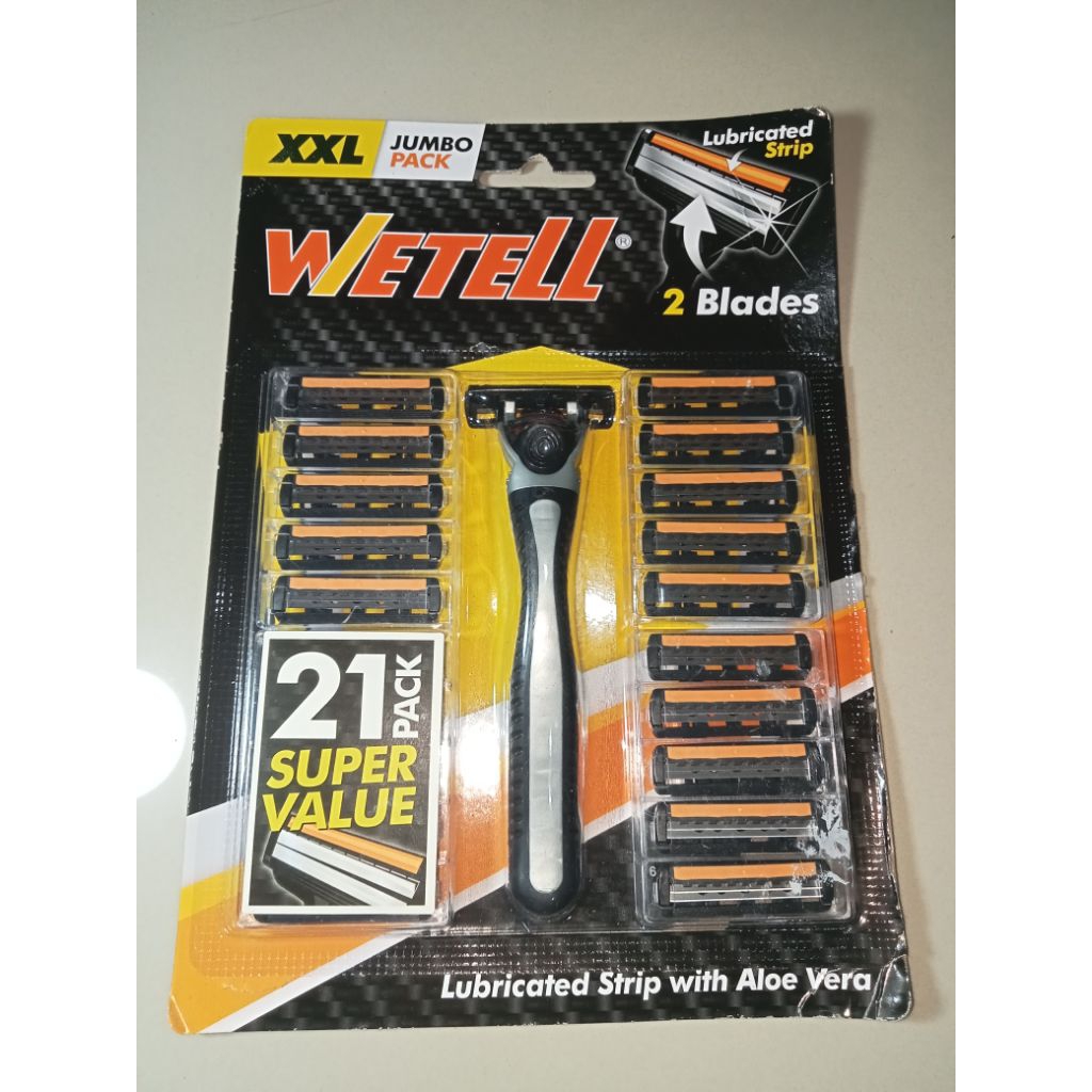 Pisau cukur kumis dan jenggot Wetell Jumbo Pack 21. 