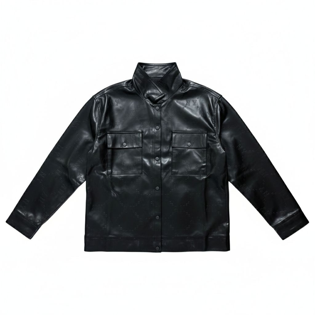 Jaket Semi Kulit Pria Hitam Premium – Black Iron Utility Jacket