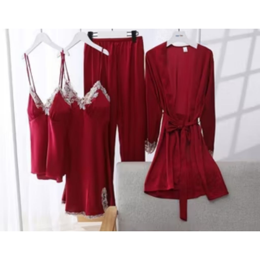 set baju tidur kimono satin 1 in 5