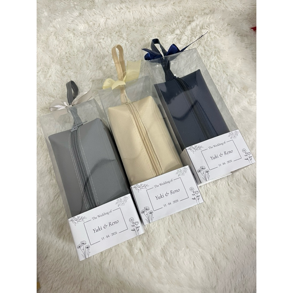 POUCH SOUVENIR PERNIKAHAN - POUCH BOXY KECIL -POUCH MAKE UP - TEMPAT MAKE UP - SOUVENIR PERNIKAHAN T