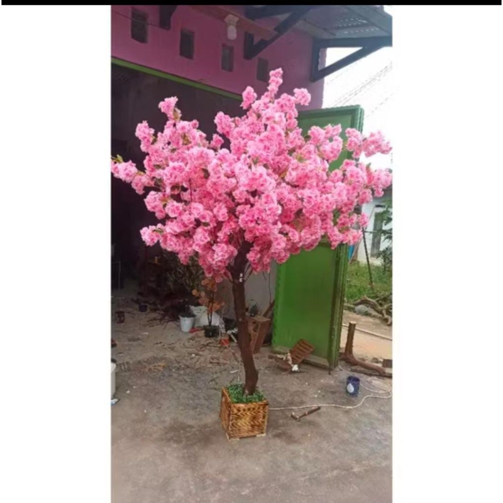 Pohon Sakura Artificial Buatan Besar 3 Meter Tanaman Hias Bunga Sakura Jumbo Artificial Buatan Besar