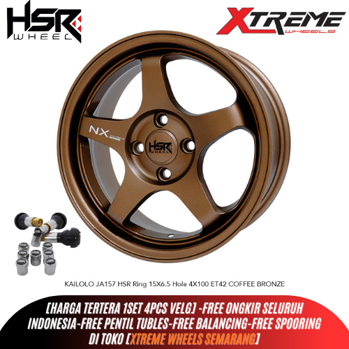 Velg mobil brio ring 15 HSR KAILOLO pcd 4x100 offset 42 lebar 6,5 r15 bronze - HSR ORIGINAL