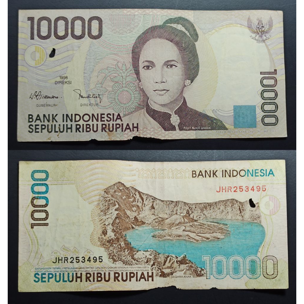 uang kuno Indonesia 10k tahun 1998 p2720