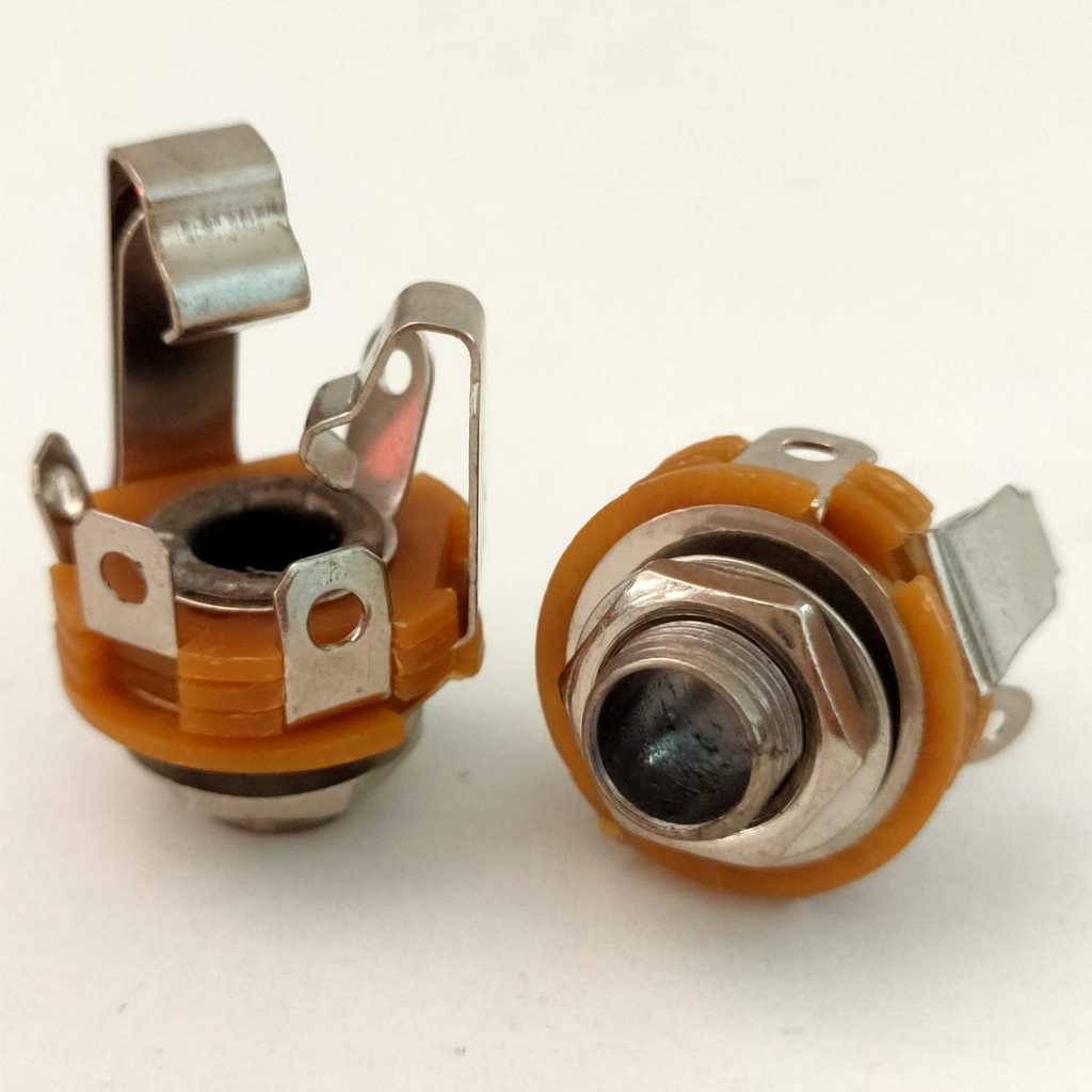 JR 3086 Soket Stereo Body Female In Output Jack Gitar Bass Jek Input Out Amply Body Soket Akai 6.5mm