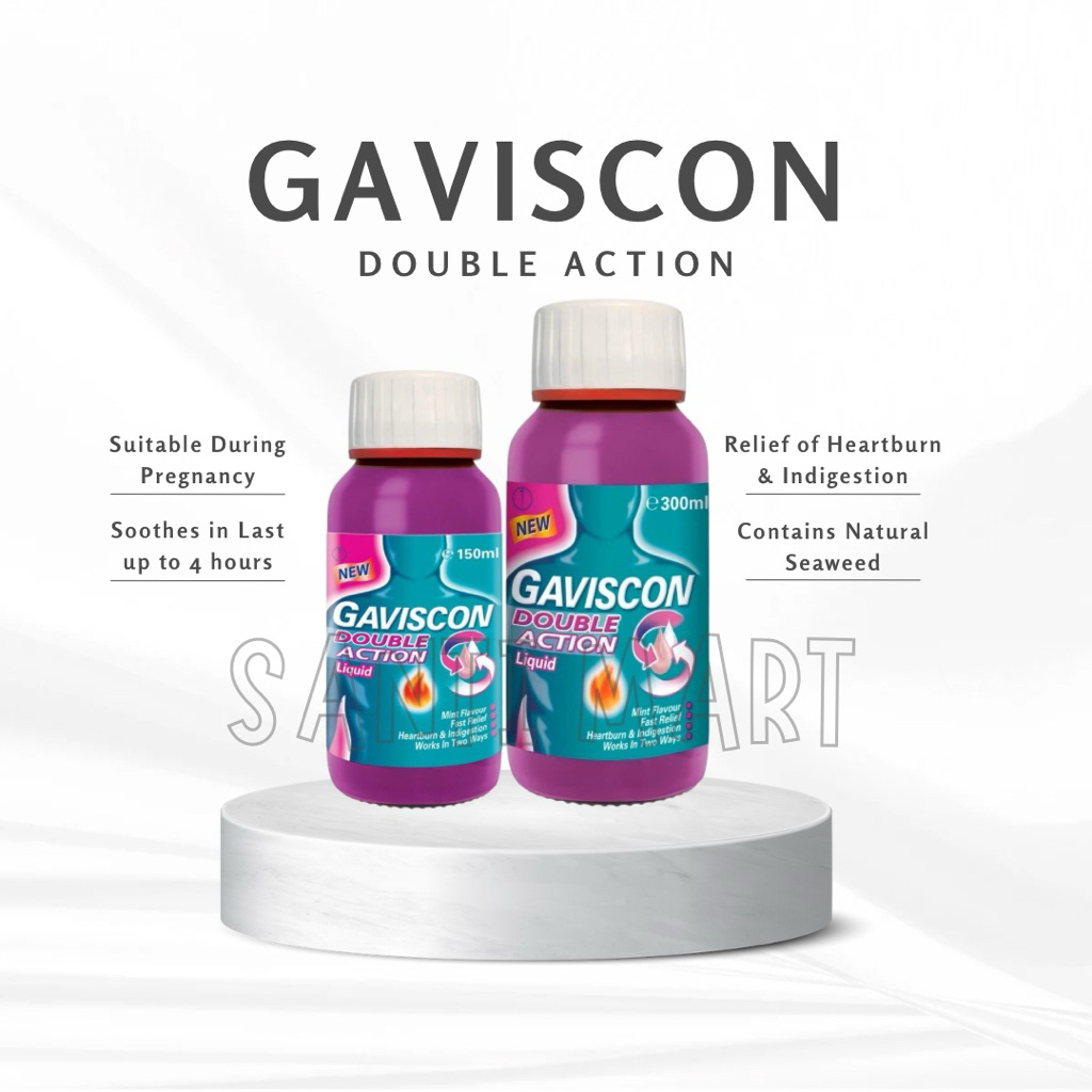 (SANTI MART) MALAYSIA Gaviscon Double Action Liquid 150ml / 300ml Heartburn and Indigestion Relief C