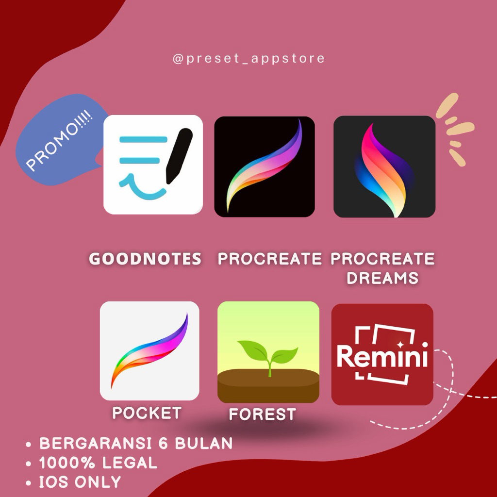 Procreate Goodnotes 6 procreate dreams pocket forest remini PRO IOS Premium Private