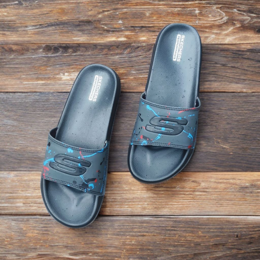 SKECHERS SANDAL SLIP ON PRIA WANITA SLIDE SLOP CASUAL