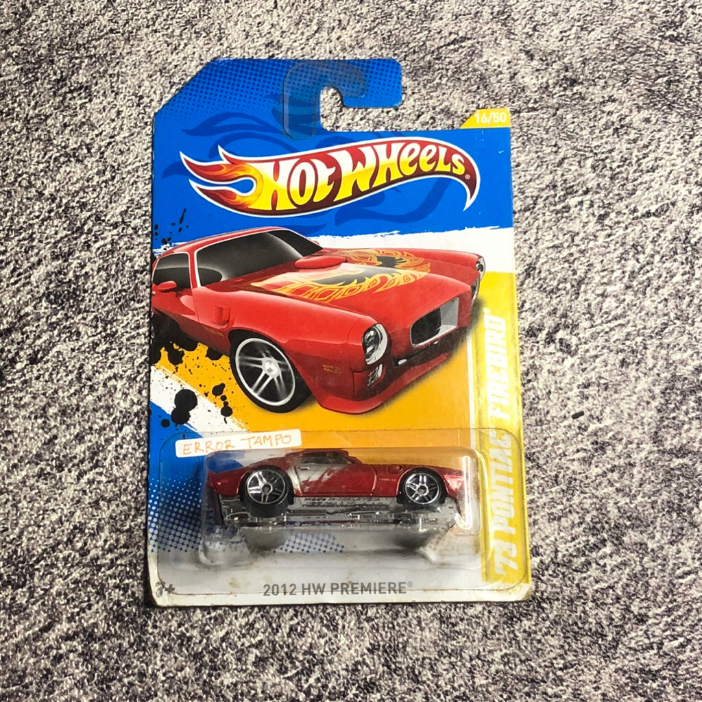 Hot Wheels Pontiac Firebird merah ERROR TAMPO CAT hw Premium 2012 miniatur