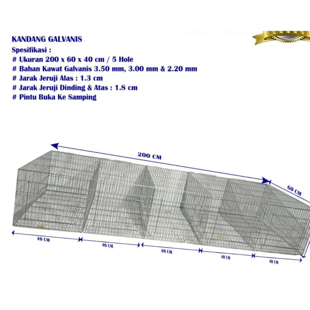 kandang galvanis kelinci 5 hole kandang kelinci 5 hole