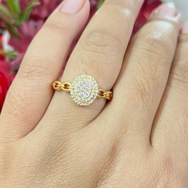 Cincin wanita lapis emas 18karat