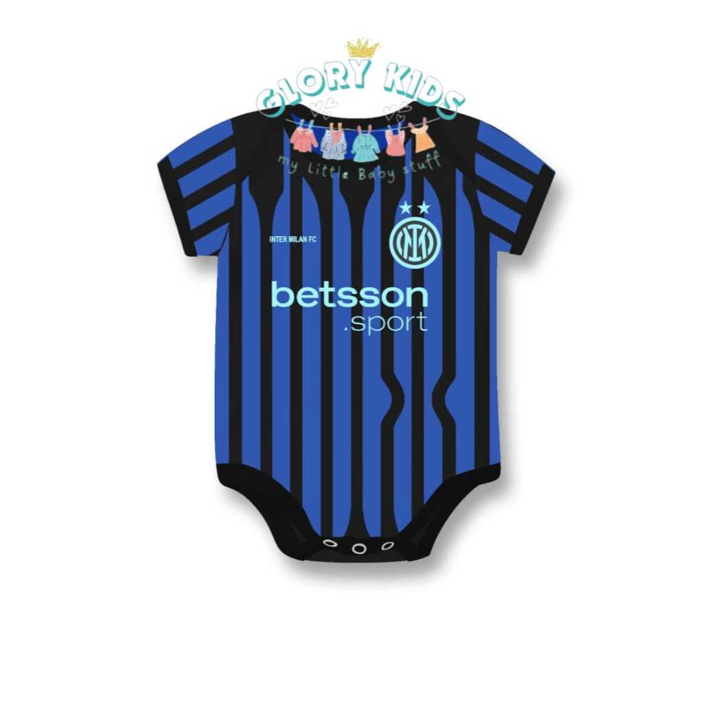 Jumper Bola Bayi Inter Milan Home / Jumpsuit Baby Club Bola Inter Milan / Jersey Baby 2023 2024