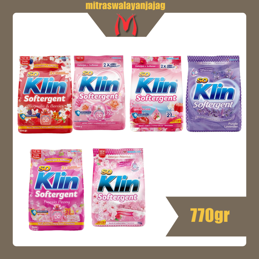 Soklin Softergent Kemasan Bubuk 770gr/720gr | Sabun Cuci Bubuk |