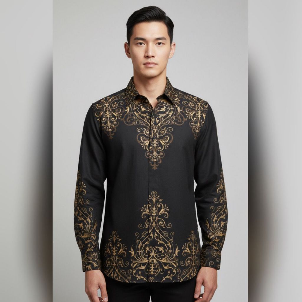 3'Nthree Kemeja Batik Pria Tangan Panjang Original Produk 41225