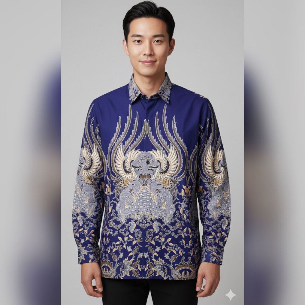 3'Nthree Kemeja Batik Pria Tangan Panjang Original Produk