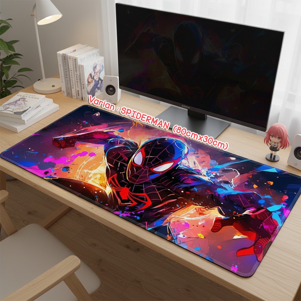 LUCKY CAT - PREMIUM MOUSE PAD PANJANG | LARGE KEYBOARD | MOUSE PAD SPIDERMAN | MOUSE PAD SUPERHERO |