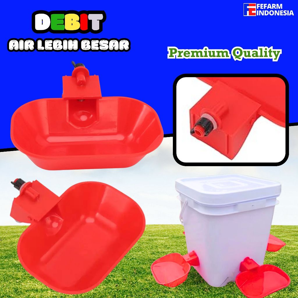 Nipel Nepel Tempat Minum Ayam M3 Antibocor Praktis Mudah Dibersihkan Merah Besar Otomatis FEFARM