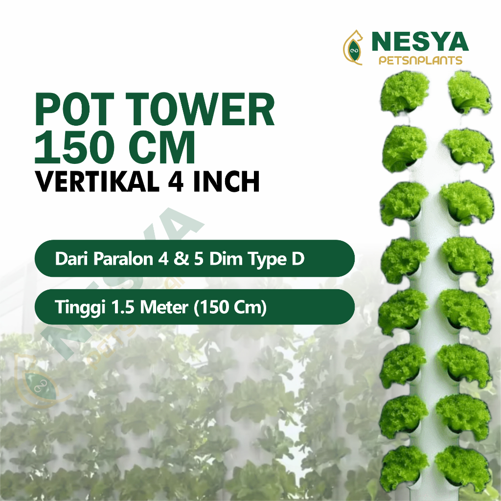 Growing Tower Vertikal Garden 1,5 meter Pot Paralon - Pot Tanaman Vertikal