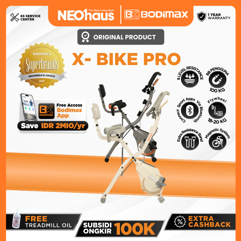 BODIMAX X-BIKE Pro Sepeda Statis /Alat Fitness/Sepeda Statis/Magnetic X-Bike