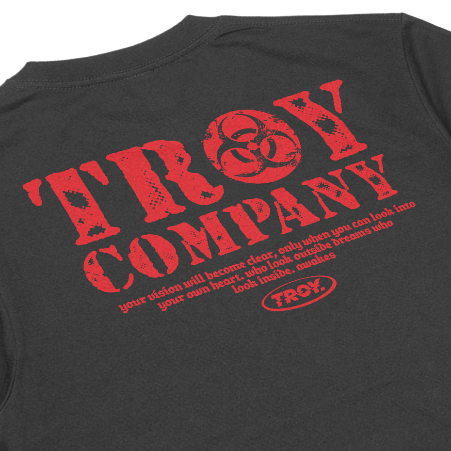 Troy Company Tshirt Dark Grey Infected - Kaos Lengan Pendek Kaos Abu Gelap MTD 2800
