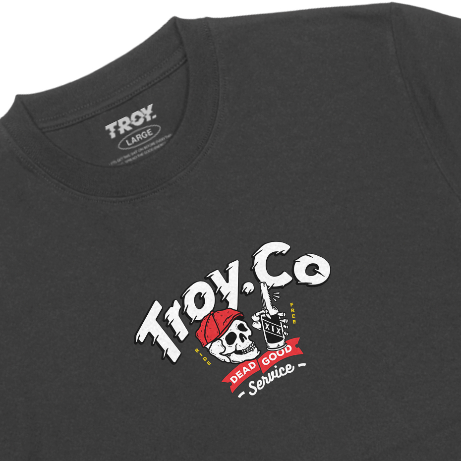 Troy Company T-shirt Dark Grey Dead Good - Kaos Lengan Pendek Kaos Abu Gelap MTD 2733