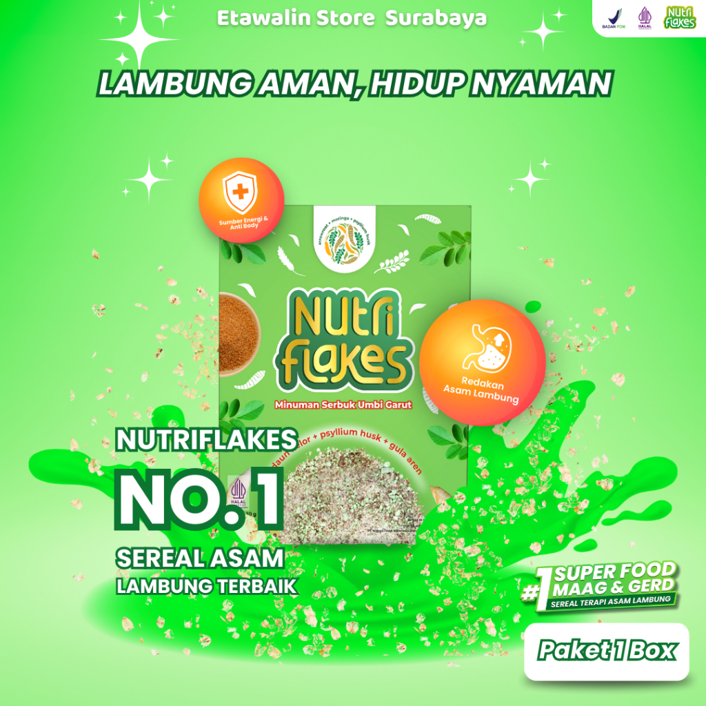 Nutriflakes Sereal Obat Asam Lambung Maag Gerd 1 Box