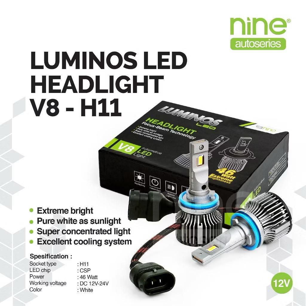 NINE LAMPU UTAMA LED MOBIL H4 V8 1WARNA  CUT OFF HI-LOW 46 WATT EXTREME BRIGHT UNTUK MOBIL BRIO AGYA
