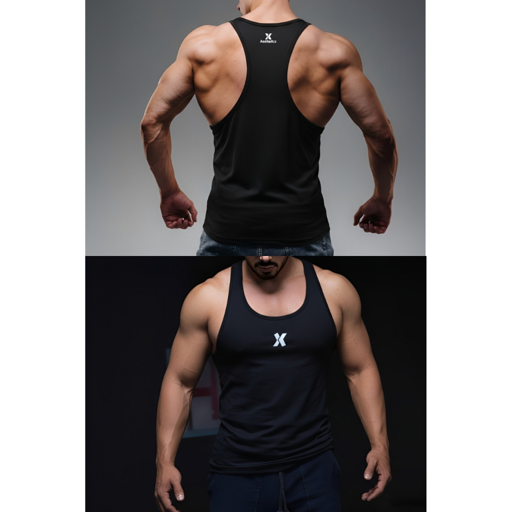 KAOS SINGLET GYM PRIA|TALI KECIL SPORT GYM FITNESS DRY-FIT