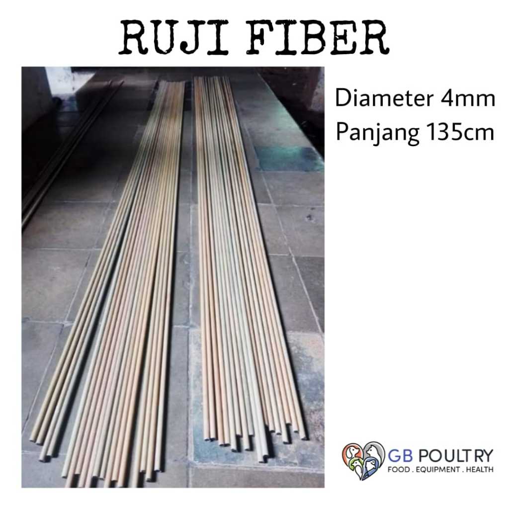 Ruji Fiber sangkar besi ukuran 4mm panjang 135mm / ruji sangkar fiber kosan / ruji fiber