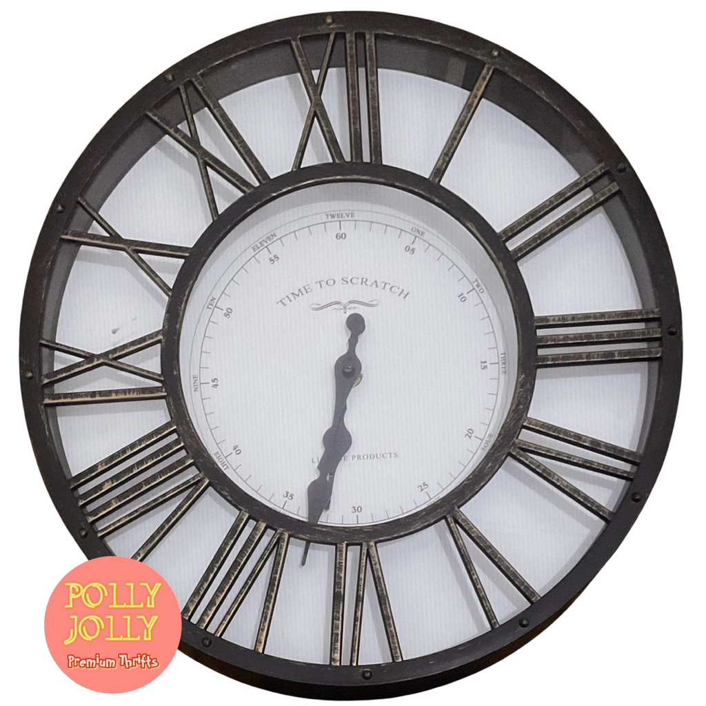MR.DIY - Jam Dinding Kolosal Cottagecore Warna Coklat Putih Hitam (Preloved)
