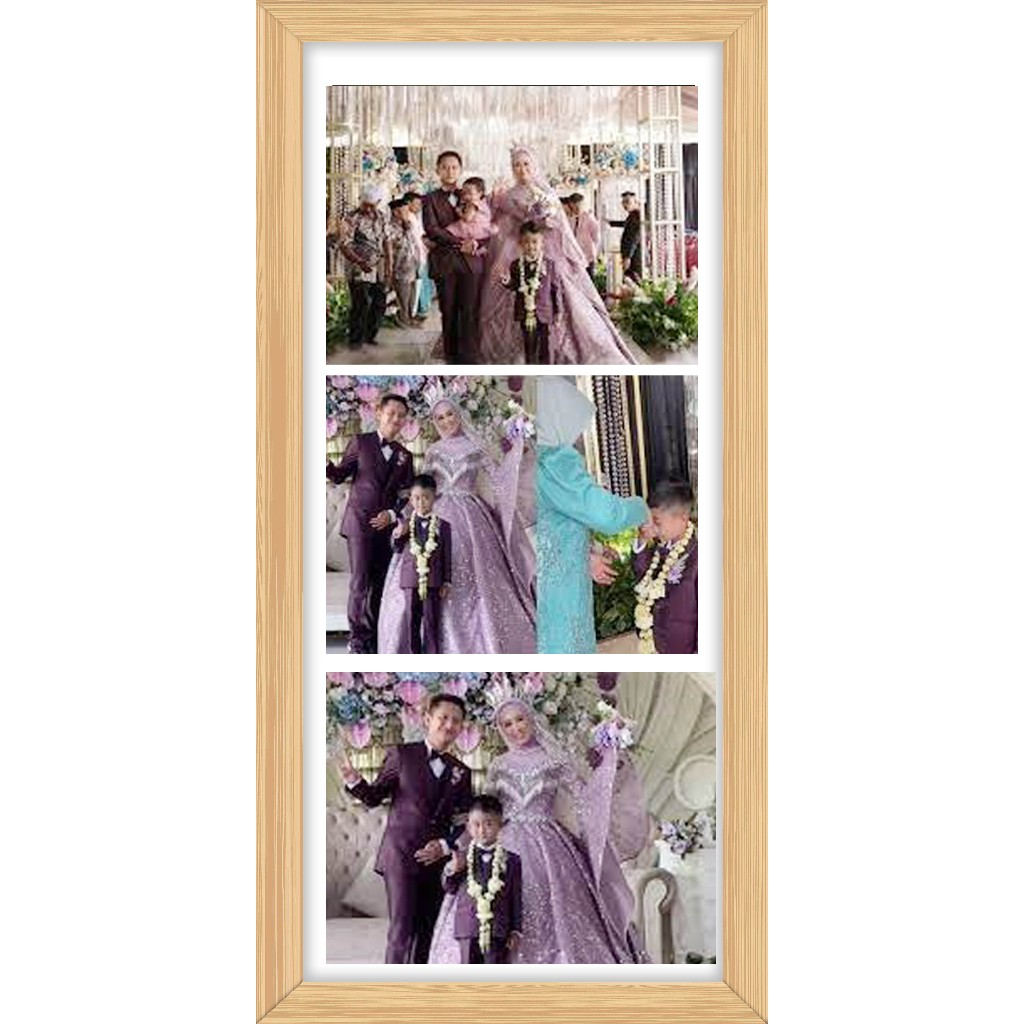 CETAK FOTO + BINGKAI KAYU MDF 15X30 CMGANTINGAN BESI