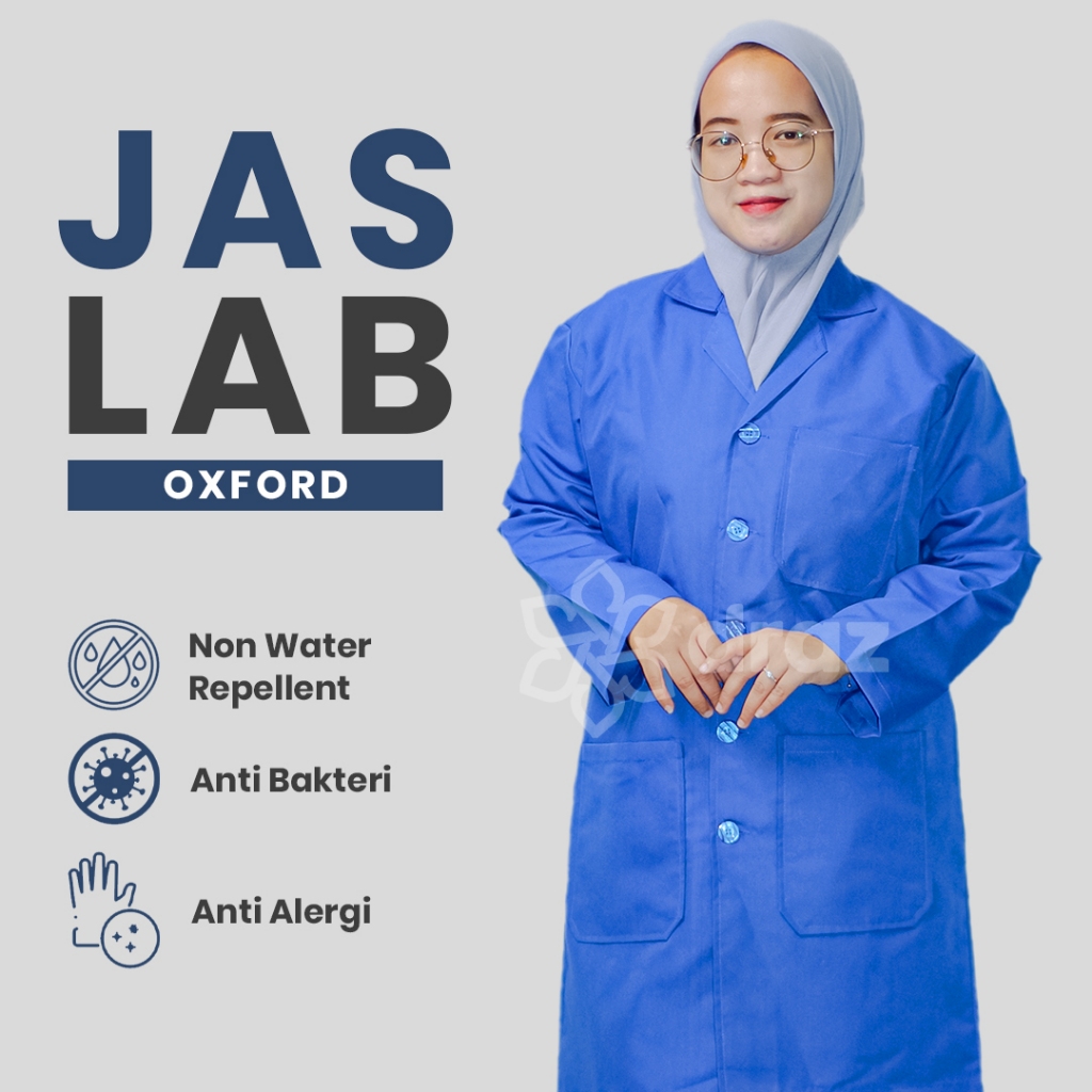 TOKODRAZ - Jas Laboratorium Lengan Panjang Warna Biru Benhur Pria Wanita, Jas Laboratorium, Jas Lab