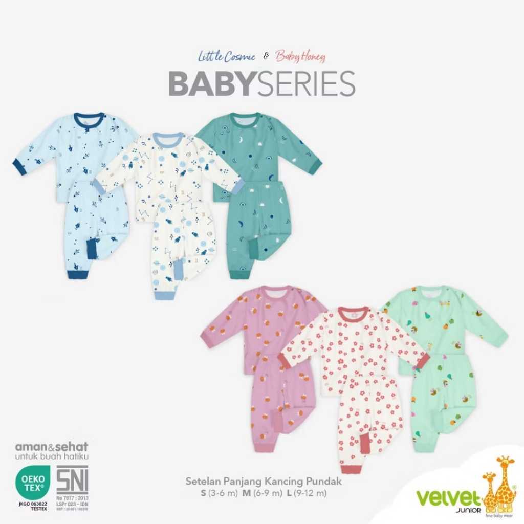 [2/2] KANCING BAHU LENGAN PANJANG CELANA PANJANG | VELVET JUNIOR  LIMITTED EDITION BOY & GIRL | LIGH