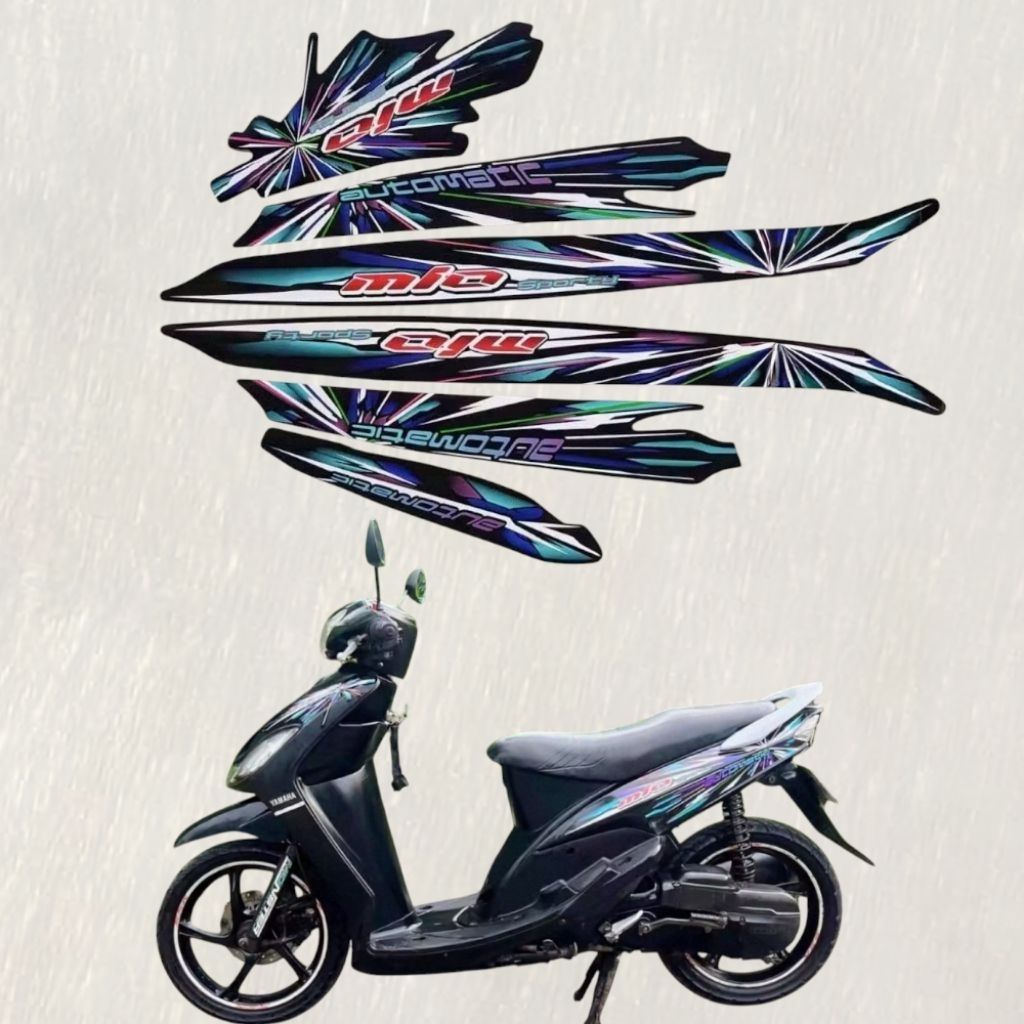 Stiker List Body Motor Yamaha Mio Sporty Smile 2008 Hitam