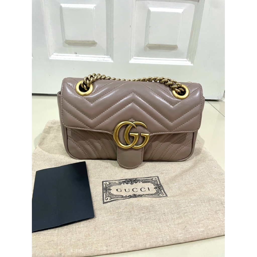PRELOVED Gucci Marmomnt Mini Nude Original Authentic