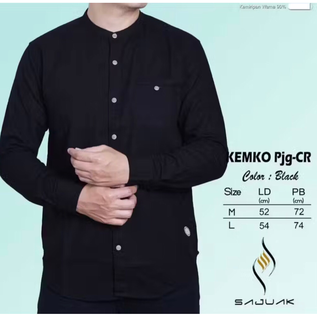SAJUAK KEMKO LENGAN PANJANG/ PAKAIAN MUSLIM KOKO/ KEMKO/ ATASAN MUSLIM PRIA/KEMEJA/ SAJUAK
