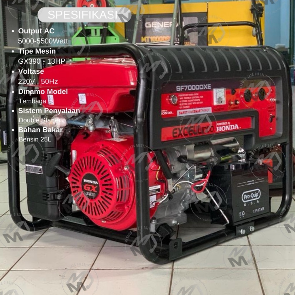 Genset Honda Excell SF7000DXE Open / SF7000DXS Silent - 5500Watt