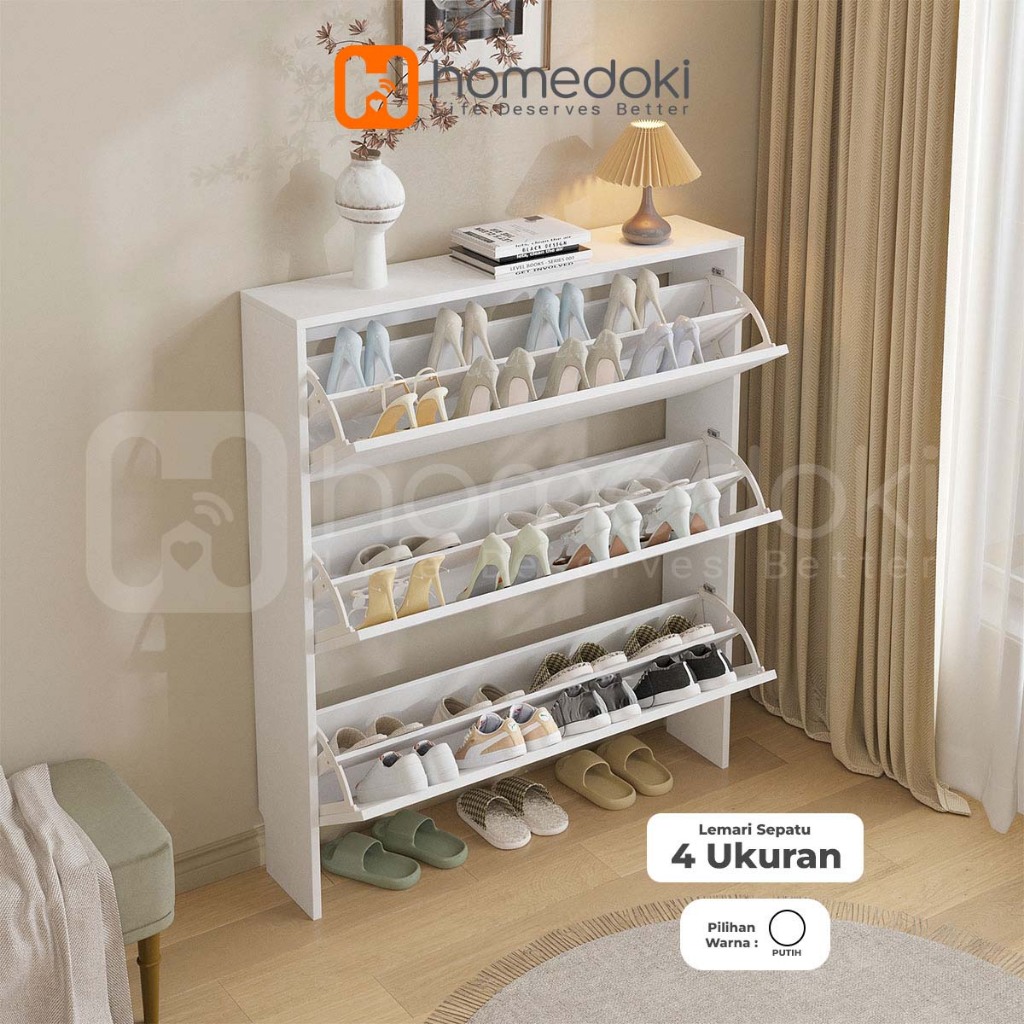Homedoki Rak Sepatu Susun Tertutup/Rak Sepatu Tertutup/Rak Sepatu Minimalis