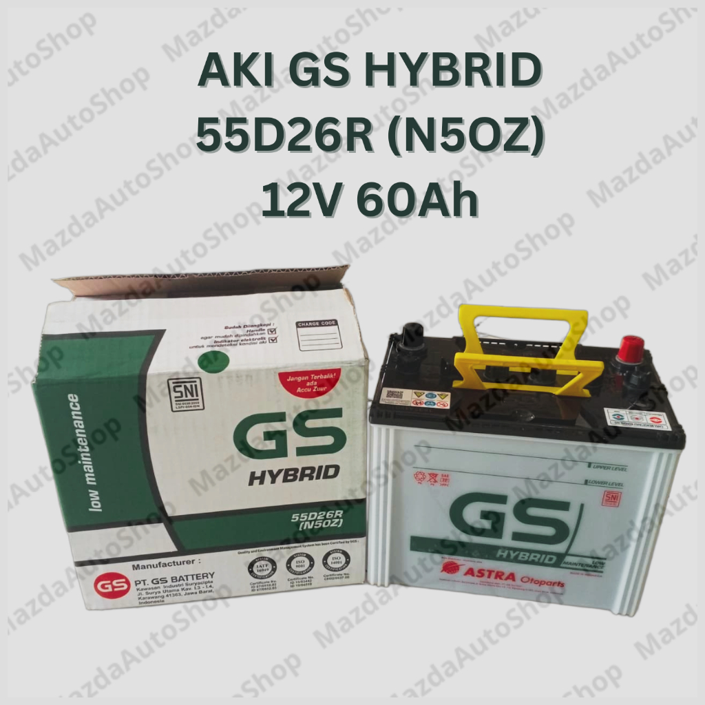 Aki Mobil GS Astra Hybrid N50Z 55D26R 12V 60Ah Original